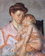 Mary Cassatt Sleeping deeply Child oil on canvas